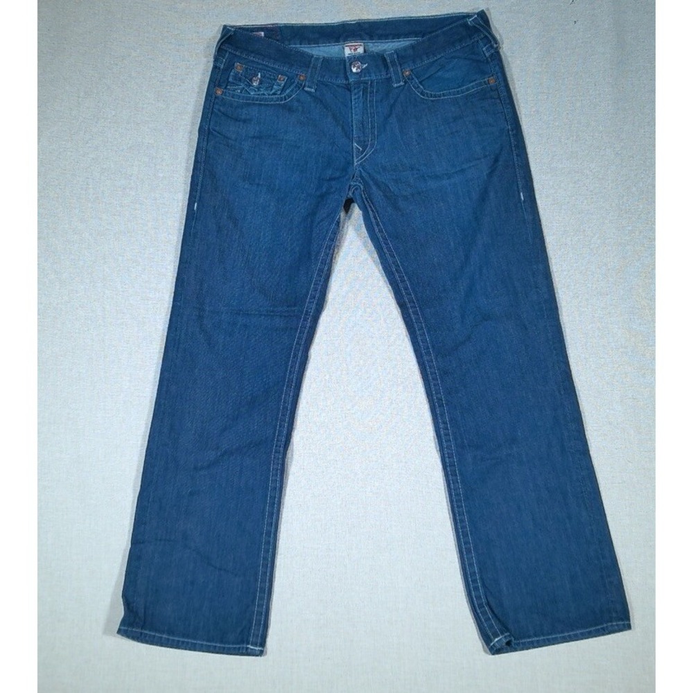 True Religion Jeans Mens Ricky Size 38 X 33 Blue 100%‎ Cotton Made In USA